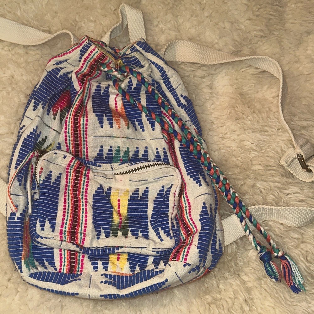 American Eagle Outfitters Cream Backpack with Braided Strap